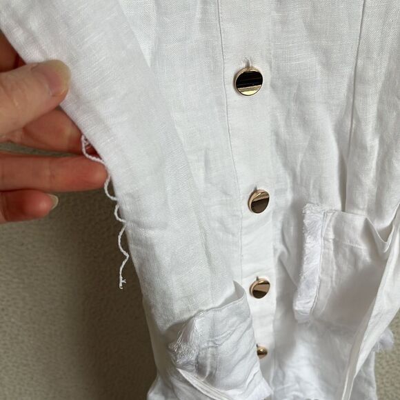 J. Crew White Sleeveless Dress with Gold Buttons - Picture 5 of 10